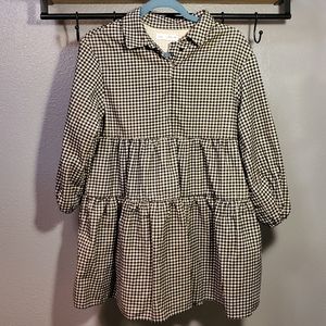 Zara Black and White Checkered Kids Dress